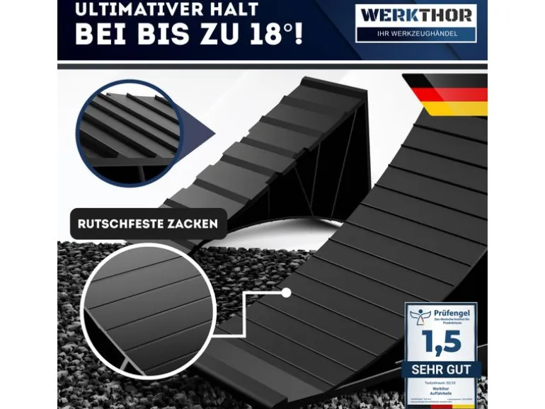 Werkthor Unterlegkeile mit Halterung 1600 kg