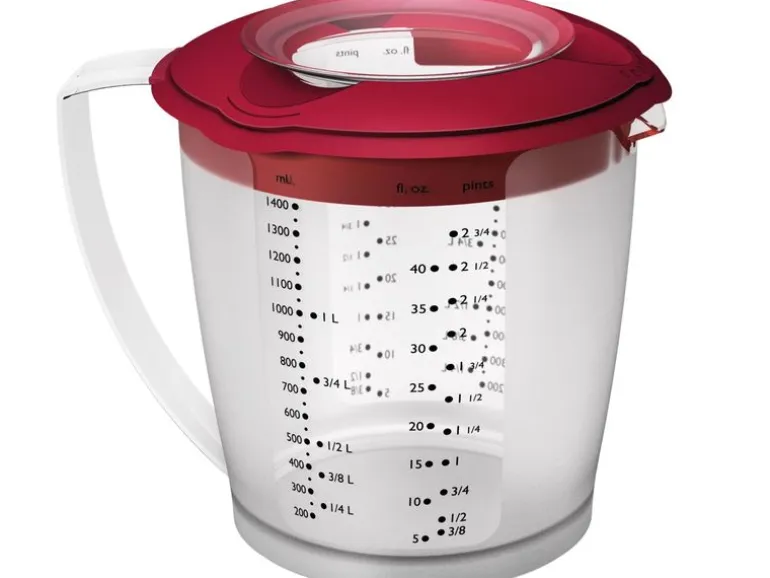 Westmark Messbecher m. Deckel Helena, rot, D14.8, H15 cm, 1.4 lt