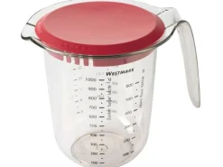 Westmark Messbecher Messkanne, 1 l, mit Deckel 10 dl, Rot