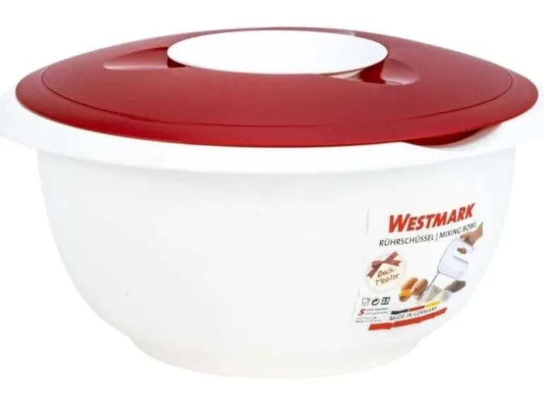 Westmark Rührschüssel mit Spritzschutz, rot, 2.5 lt
