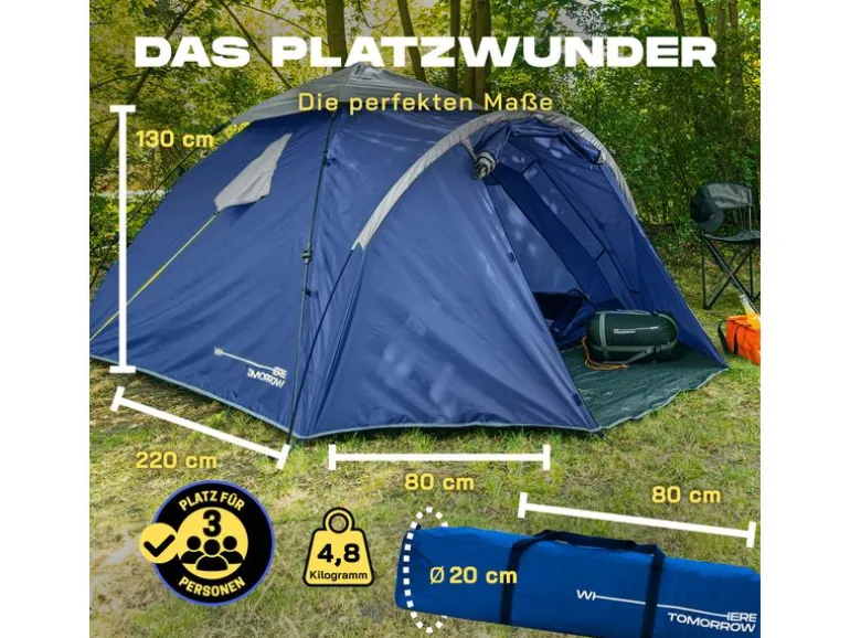 Where tomorrow Drei Personenzelt Pop-Up - Blau