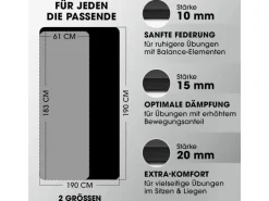 World Fitness Fitnessmatte Yamuna 183 cm x 61 cm, Schwarz