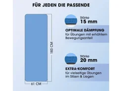 World Fitness Fitnessmatte Yamuna 183 cm x 61 cm, Blau