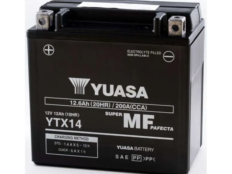 YUASA Motorradbatterie AGM 12 V/12.6Ah/200A