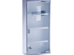 Zeller Present Erste Hilfe Schrank 27 x 12 x 57 cm, Silber