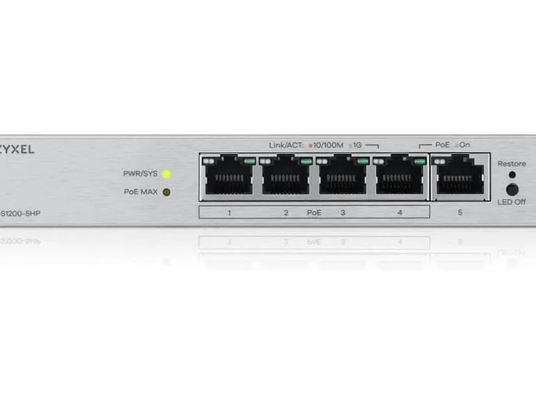 Zyxel PoE+ Switch GS1200-5HP v3 5 Port